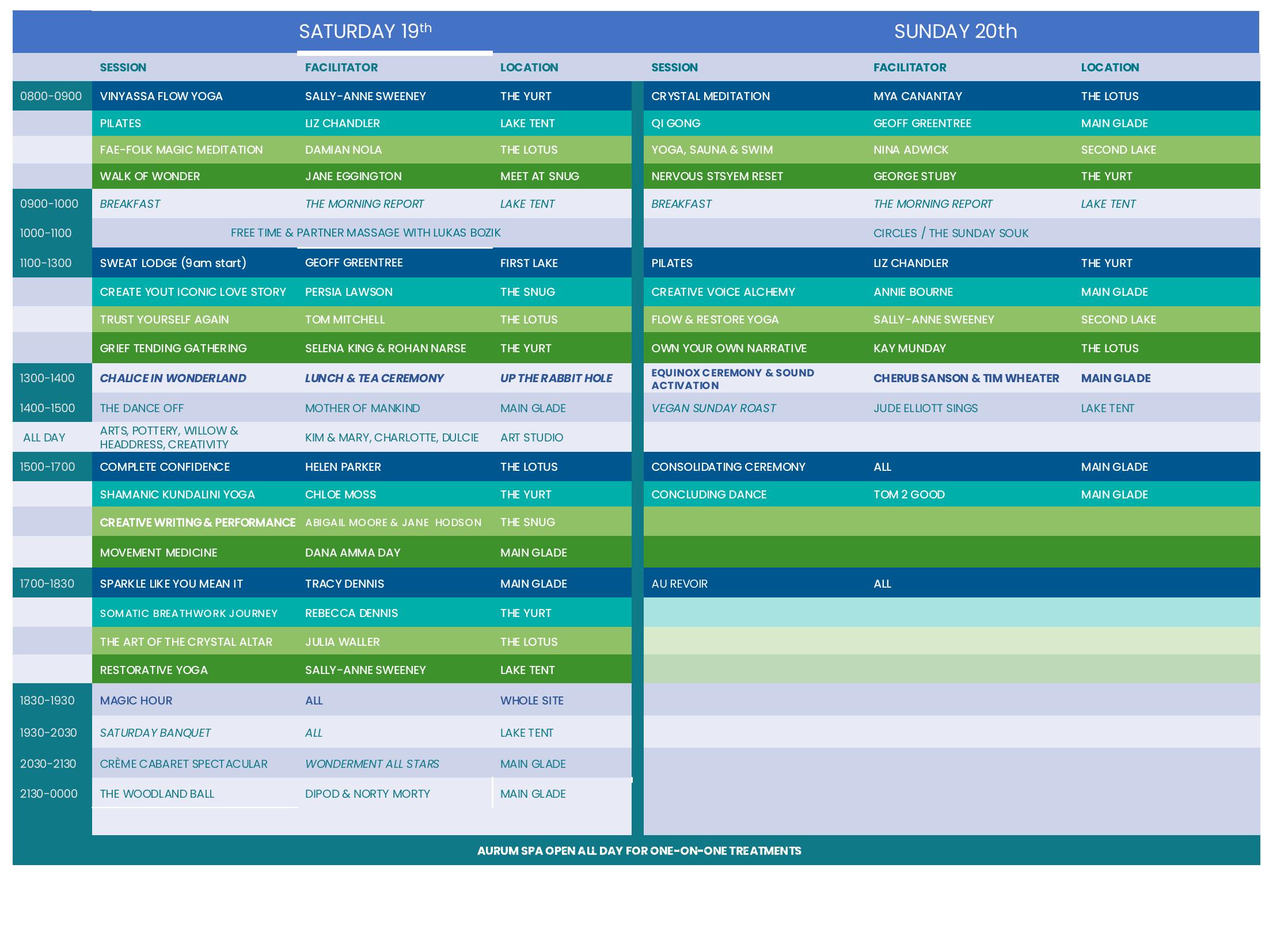 Wonderment in the Woods 2026 programme, page 2