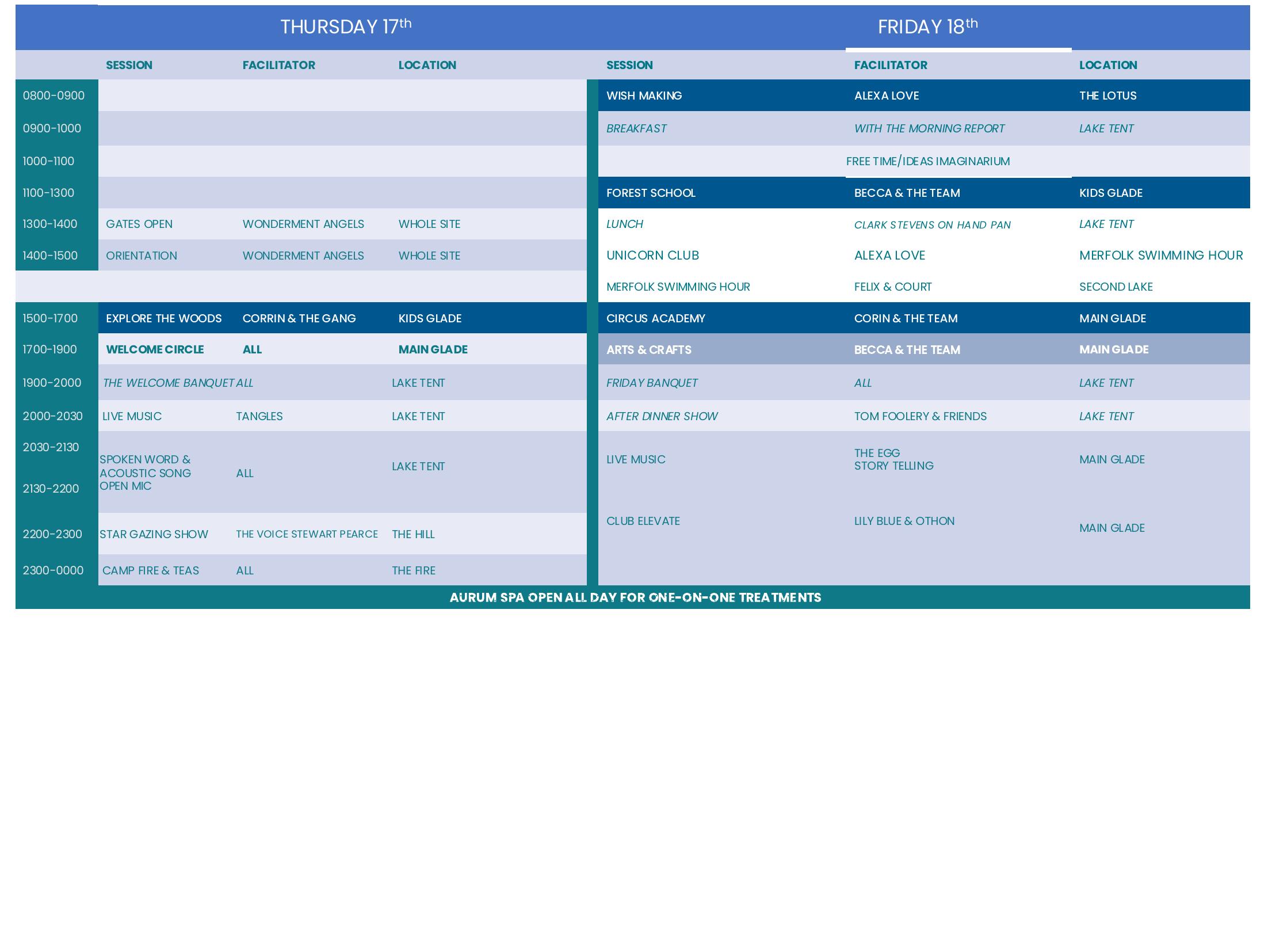 Wonderment in the Woods 2026 programme, page 3