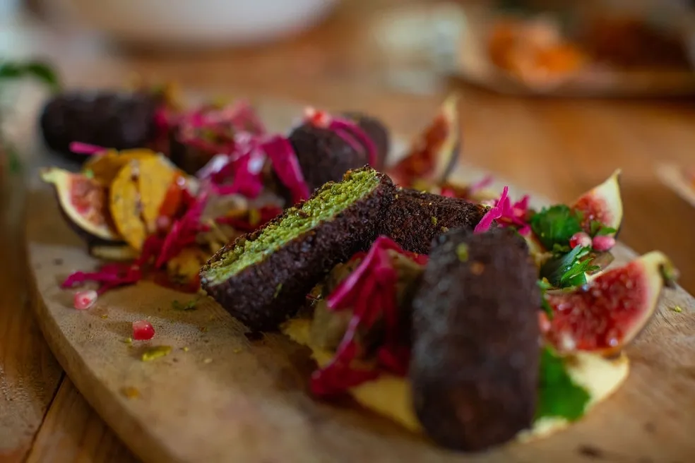 Sharing platter of festival food